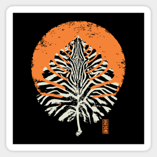 Autumn Leaf Detail Vintage Japanese Nature Art Sticker